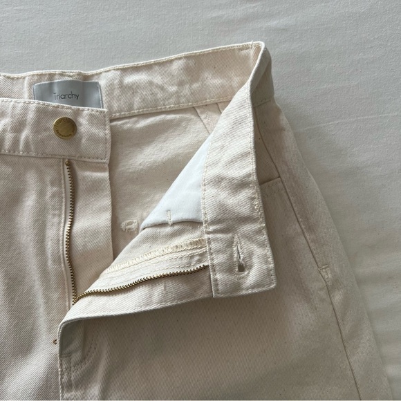 Triarchy High Rise Wide Leg Jeans in Off White - Picture 6 of 16